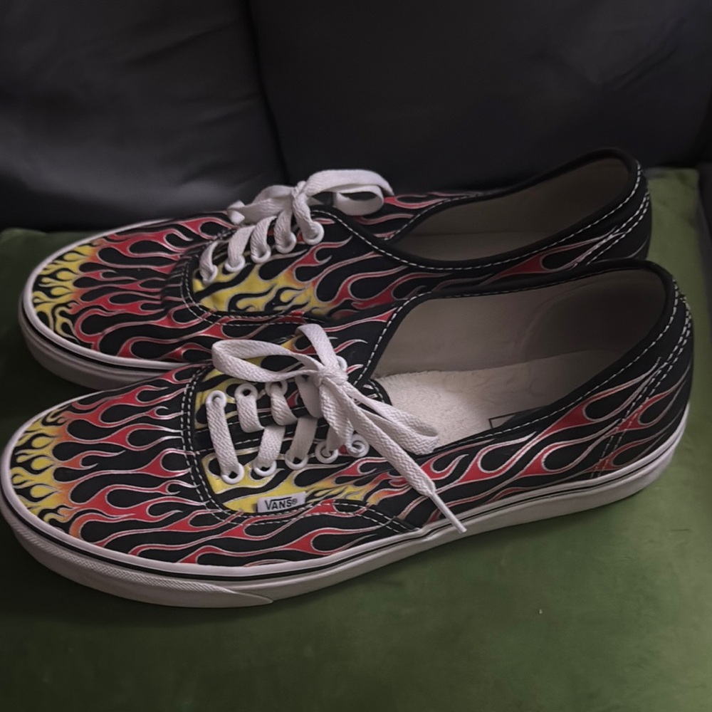 Vans Black and Red Flame Sneakers size 11.5 M